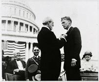 Charles Lindbergh Receiving the Distinguished Flying Cross ...